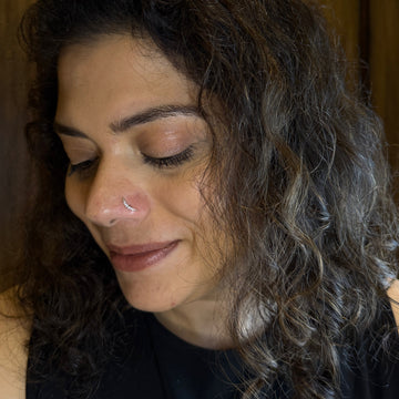 Zircon Crescent Nose Pin